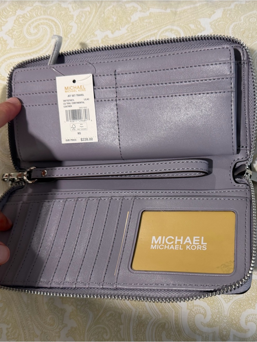 Michael Kors Large Pebbled Leather Continental Wallet in Lilac - Picture 3 of 6